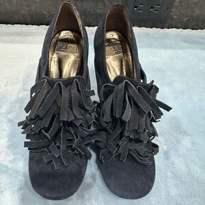 MARE Vintage Navy Suede with Tassels Pumps